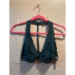 PINK By Victorias Secret Dark Green Lace Bralette Size Large